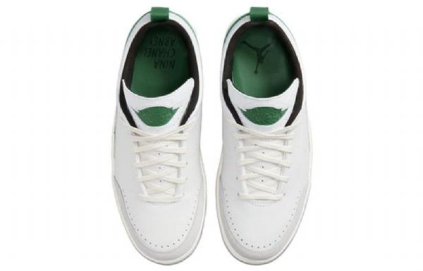 Nike Nina Chanel Abney X Air Jordan 2 Retro Low Tops Basketball Shoes Dame Hvite Grønn