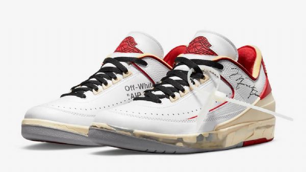 Nike Off-white X Air Jordan 2 Low Tops Sko Dame Hvite Rød