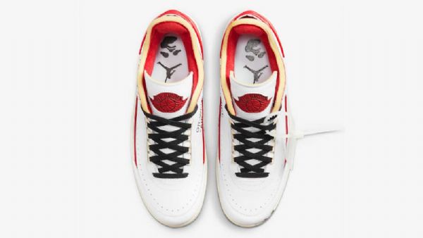 Nike Off-white X Air Jordan 2 Low Tops Sko Dame Hvite Rød