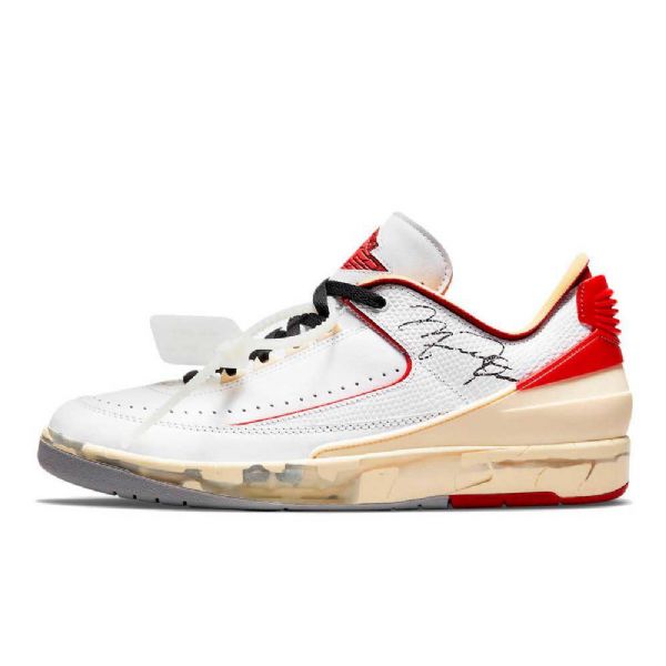 Nike Off-white X Air Jordan 2 Low Tops Sko Herre Hvite Rød