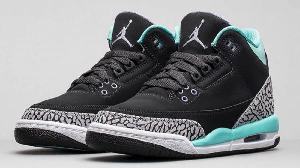 Nike Air Jordan 3 Retro Girls Bleached Sko Herre Svarte Turkis