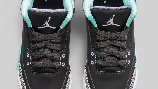 Nike Air Jordan 3 Retro Girls Bleached Sko Herre Svarte Turkis