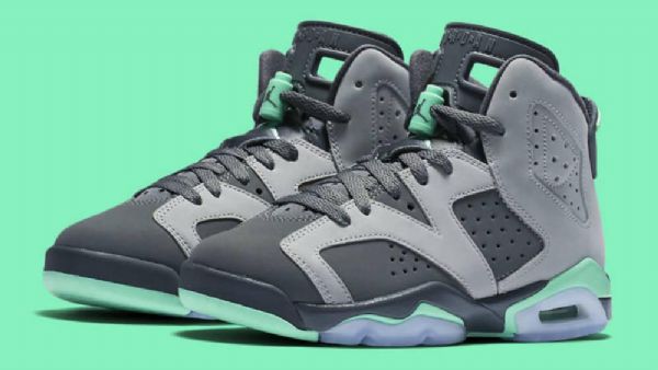 Nike Air Jordan 6 Gg Glow Tops Sko Herre Grå Grønn