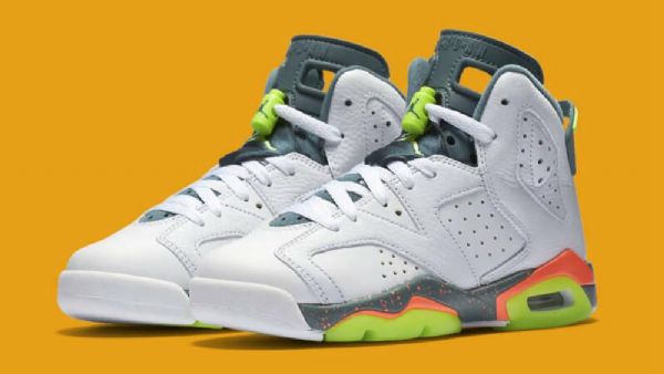 Nike Air Jordan 6 Gs Ghost Sko Herre Hvite Grønn