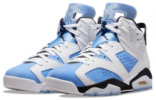 Nike Air Jordan 6 Retro Basketball Shoes Herre Blå Hvite
