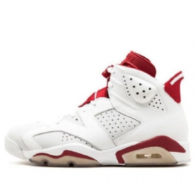 Nike Air Jordan 6 Retro Basketball Shoes Herre Hvite Rød
