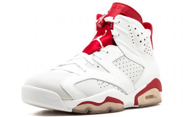 Nike Air Jordan 6 Retro Basketball Shoes Herre Hvite Rød