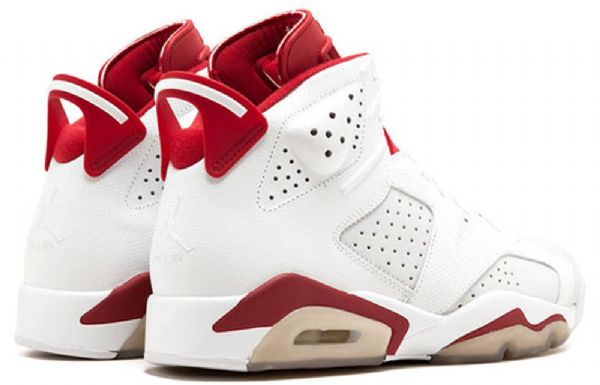 Nike Air Jordan 6 Retro Basketball Shoes Herre Hvite Rød