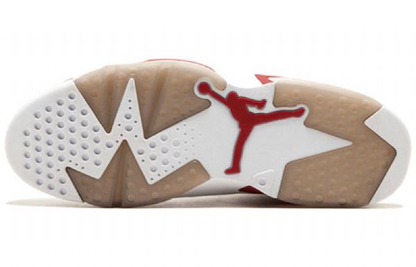 Nike Air Jordan 6 Retro Basketball Shoes Herre Hvite Rød