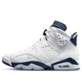Nike Air Jordan 6 Retro Basketball Shoes Herre Marineblå