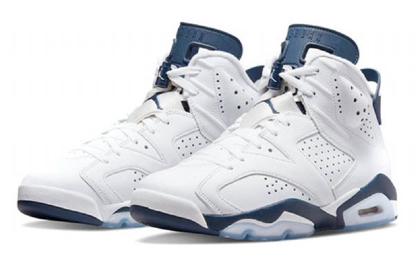 Nike Air Jordan 6 Retro Basketball Shoes Herre Marineblå