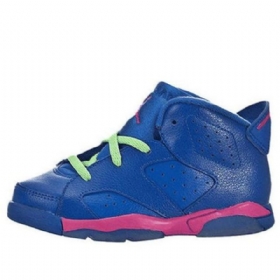 Nike Air Jordan 6 Retro Bt Basketball Shoes Barn Blå Hvite