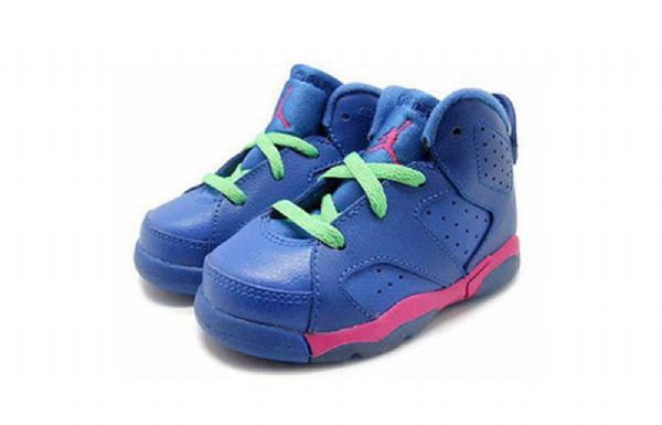 Nike Air Jordan 6 Retro Bt Basketball Shoes Barn Blå Hvite