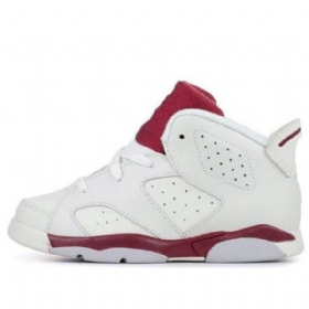 Nike Air Jordan 6 Retro Bt Sko Barn Hvite Burgunder