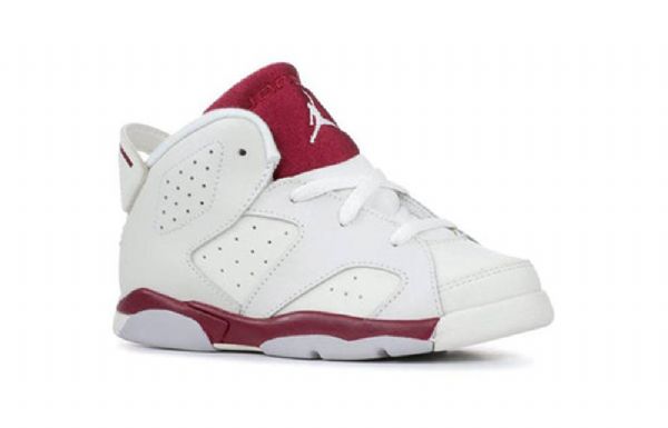 Nike Air Jordan 6 Retro Bt Sko Barn Hvite Burgunder