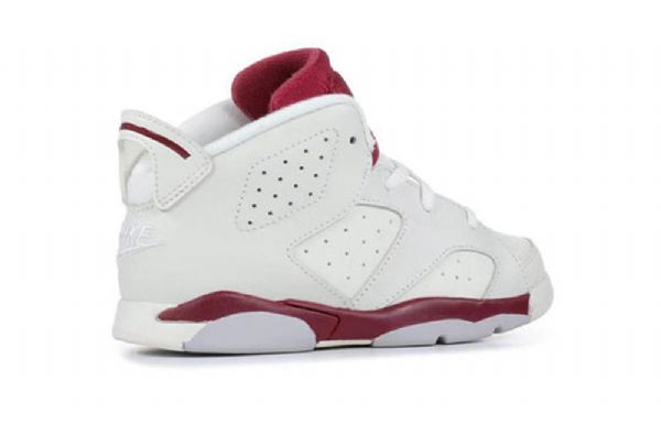 Nike Air Jordan 6 Retro Bt Sko Barn Hvite Burgunder
