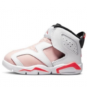 Nike Air Jordan 6 Retro Little Flex Td Sko Barn Rosa Rød Hvite