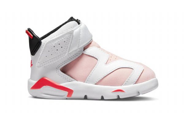 Nike Air Jordan 6 Retro Little Flex Td Sko Barn Rosa Rød Hvite