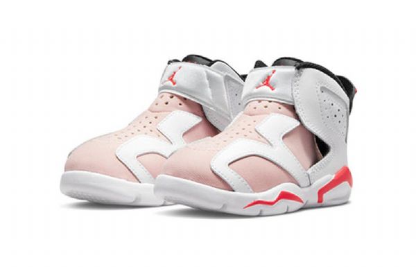 Nike Air Jordan 6 Retro Little Flex Td Sko Barn Rosa Rød Hvite