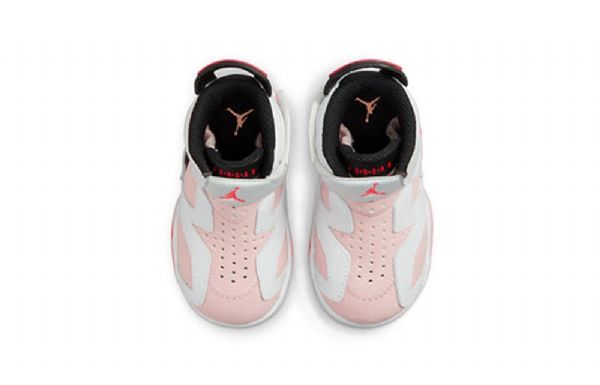 Nike Air Jordan 6 Retro Little Flex Td Sko Barn Rosa Rød Hvite