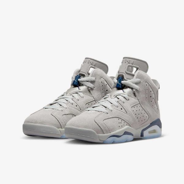 Nike Air Jordan 6 Retro Sko Barn Grå Marineblå