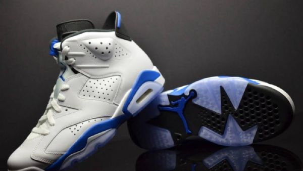 Nike Air Jordan 6 Retro Sports Sko Herre Hvite Blå