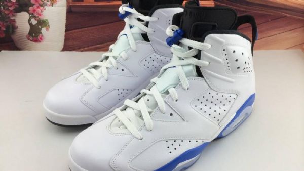 Nike Air Jordan 6 Retro Sports Sko Herre Hvite Blå