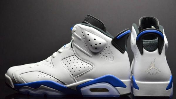 Nike Air Jordan 6 Retro Sports Sko Herre Hvite Blå
