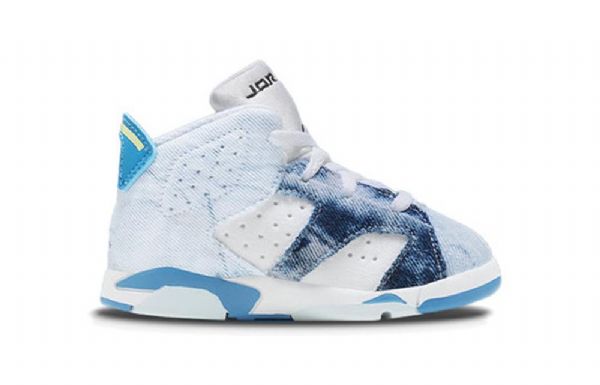 Nike Air Jordan 6 Retro Td Sko Barn Blå