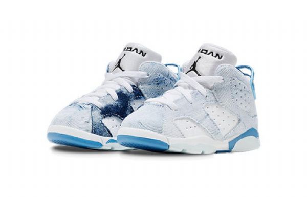 Nike Air Jordan 6 Retro Td Sko Barn Blå