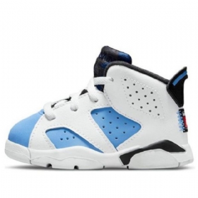 Nike Air Jordan 6 Retro Td Sko Barn Blå Hvite