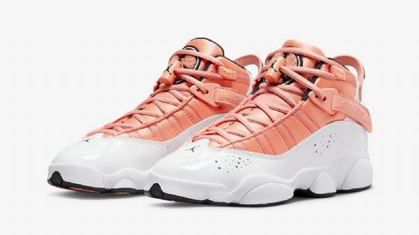Nike Air Jordan 6 Rings Gs Madder Root Sko Dame Korall Hvite