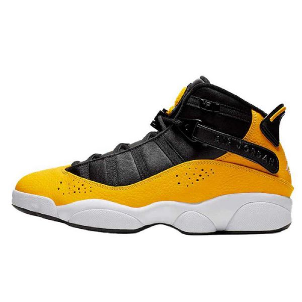 Nike Air Jordan 6 Rings Taxi Sko Herre Svarte Gul