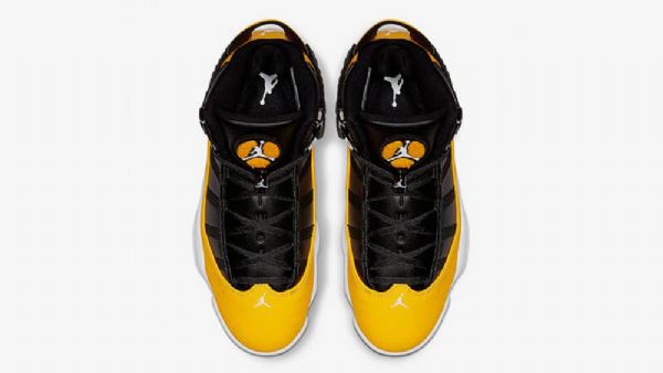 Nike Air Jordan 6 Rings Taxi Sko Herre Svarte Gul