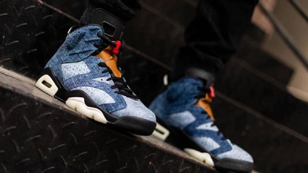 Nike Air Jordan 6 Washed Sko Dame Blå
