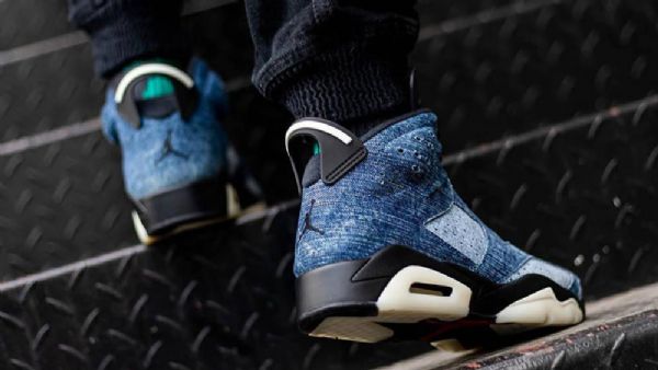 Nike Air Jordan 6 Washed Sko Dame Blå