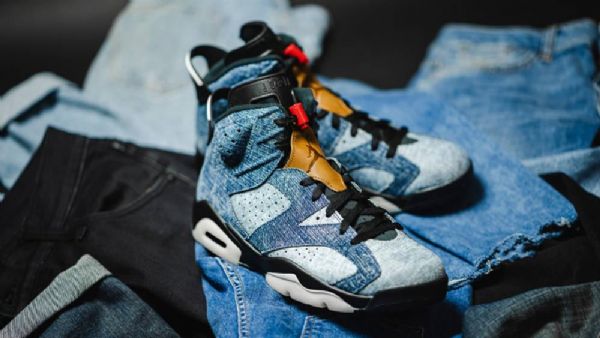 Nike Air Jordan 6 Washed Sko Dame Blå