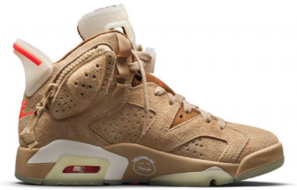 Nike Travis Scott X Air Jordan 6 Retro Basketball Shoes Herre Khaki