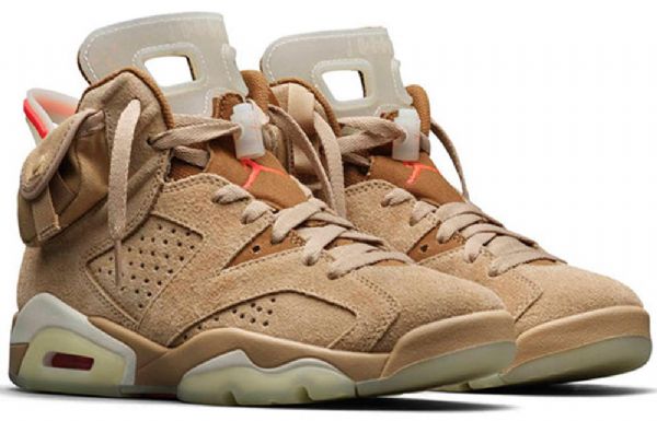 Nike Travis Scott X Air Jordan 6 Retro Basketball Shoes Herre Khaki