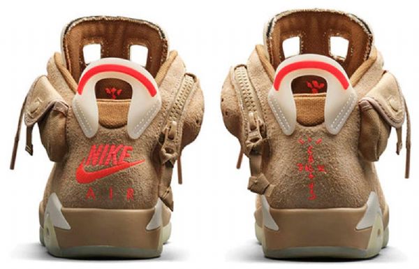 Nike Travis Scott X Air Jordan 6 Retro Basketball Shoes Herre Khaki