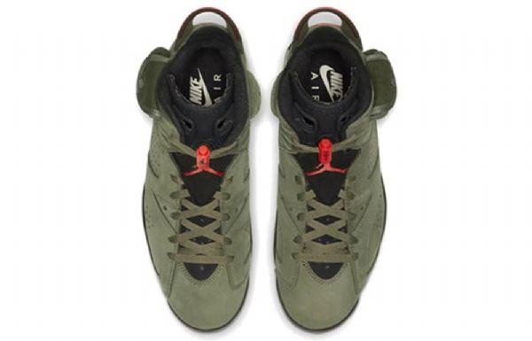 Nike Travis Scott X Air Jordan 6 Retro Basketball Shoes Herre Olivengrønne