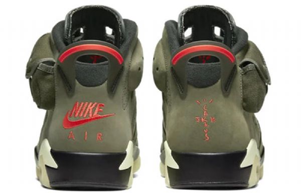 Nike Travis Scott X Air Jordan 6 Retro Basketball Shoes Herre Olivengrønne