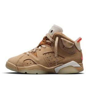 Nike Travis Scott X Air Jordan 6 Retro Ps Basketball Shoes Herre Khaki