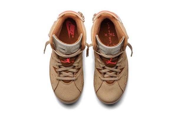 Nike Travis Scott X Air Jordan 6 Retro Ps Basketball Shoes Herre Khaki