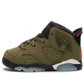 Nike Travis Scott X Air Jordan 6 Retro Td Sko Barn Olivengrønne
