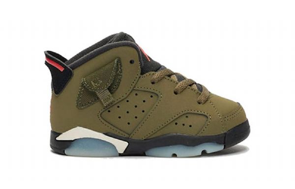 Nike Travis Scott X Air Jordan 6 Retro Td Sko Barn Olivengrønne
