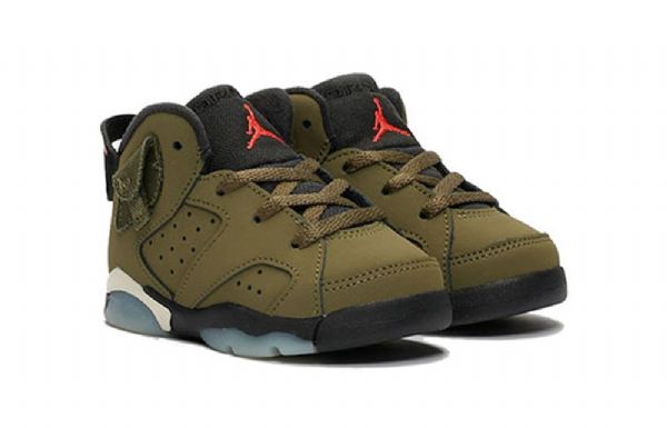 Nike Travis Scott X Air Jordan 6 Retro Td Sko Barn Olivengrønne