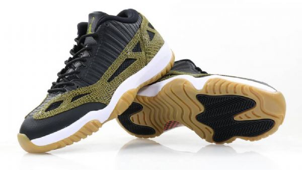 Nike Air Jordan 11 Ie Low Tops Croc Sko Herre Olivengrønne Svarte