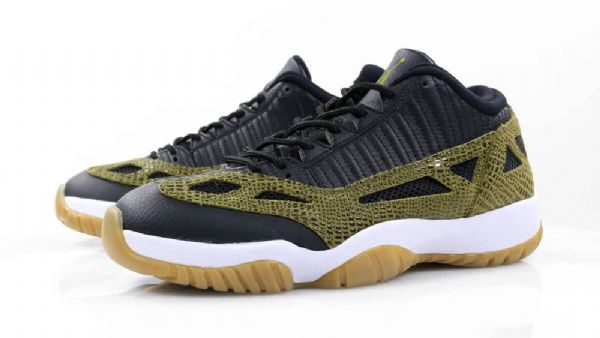 Nike Air Jordan 11 Ie Low Tops Croc Sko Herre Olivengrønne Svarte
