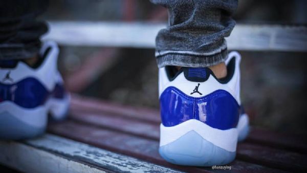 Nike Air Jordan 11 Low Tops Concord Sko Herre Hvite Blå